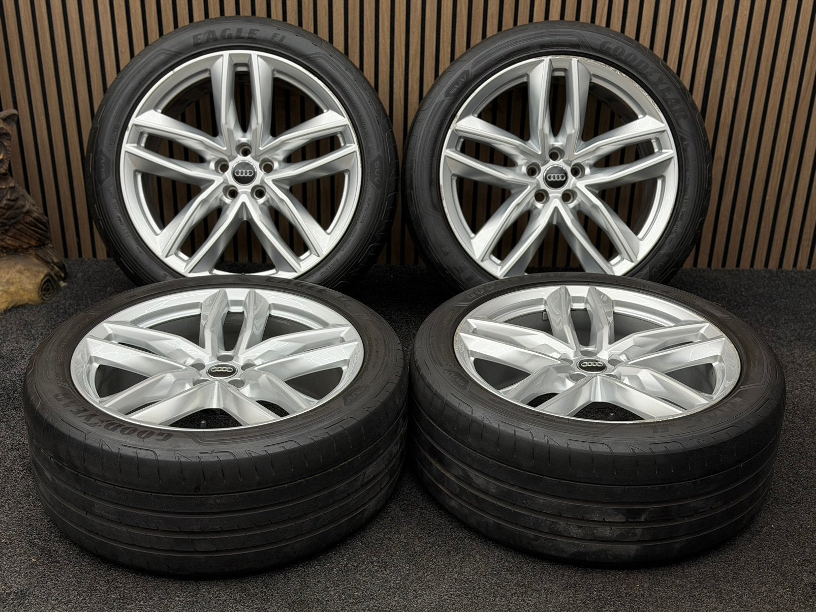 Originele 21 inch Audi Q7 4M 5x112 ET31 Goodyear 285/40/21, Auto-onderdelen, Banden en Velgen, Ophalen, 285 mm, ., Banden en Velgen