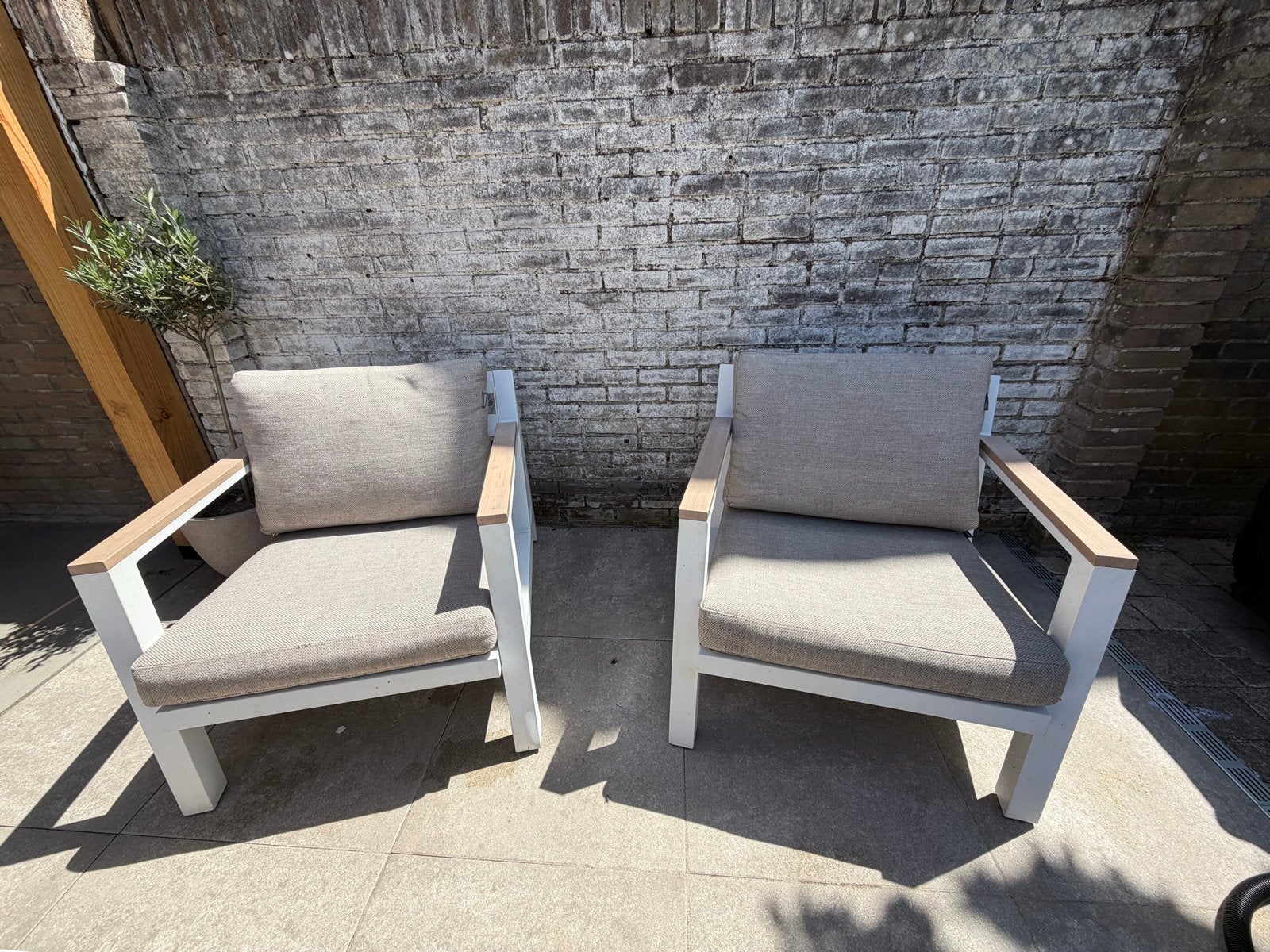 loungeset met 2 stoelen en 1 bank set clara intratuin, Tuin en Terras, Ophalen, 4 zitplaatsen, Gebruikt, Aluminium