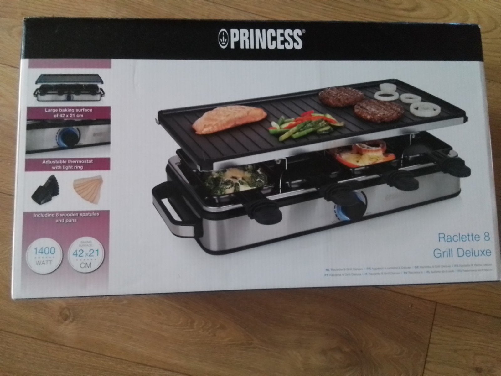 Princess Raclette 8 Grill Deluxe - Gourmetstel, Ophalen of Verzenden, Nieuw, 8 personen of meer