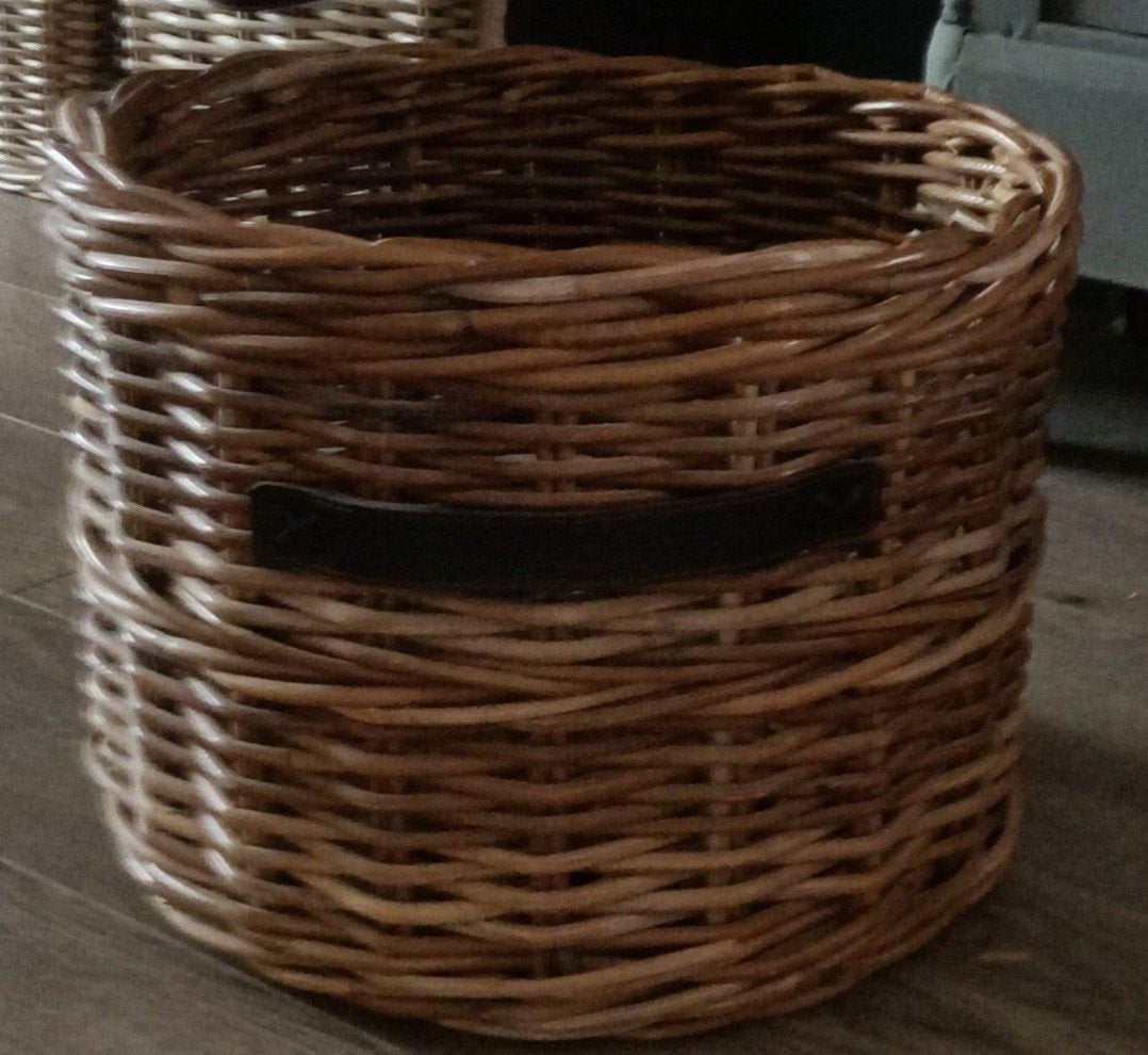 rotan mand, Ophalen, Zo goed als nieuw, Rond, Riet