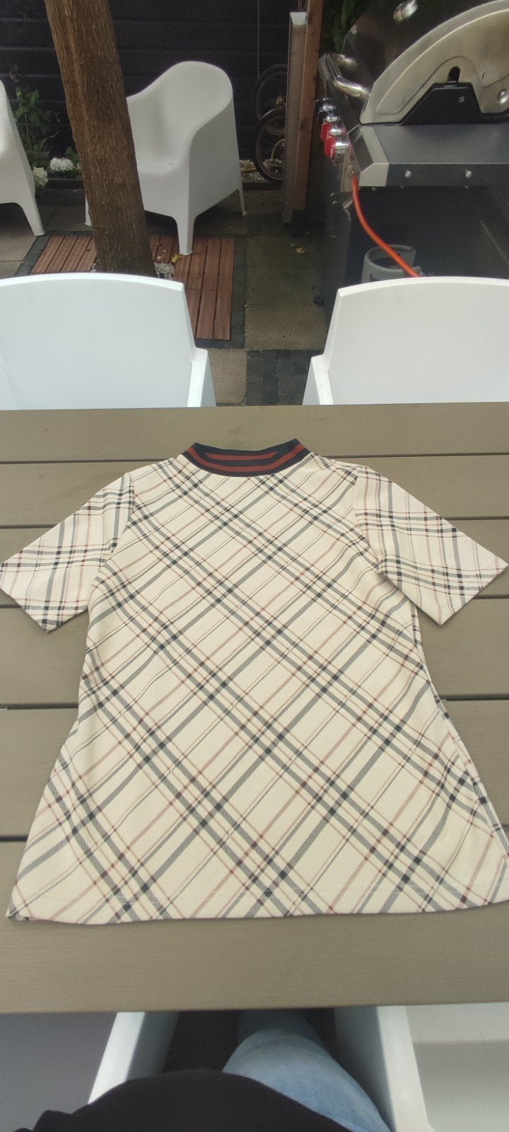 Br&dy geruit shirt met korte mouwen, Kleding | Dames, Beige, Maat 42/44 (L), Ophalen of Verzenden, Zo goed als nieuw