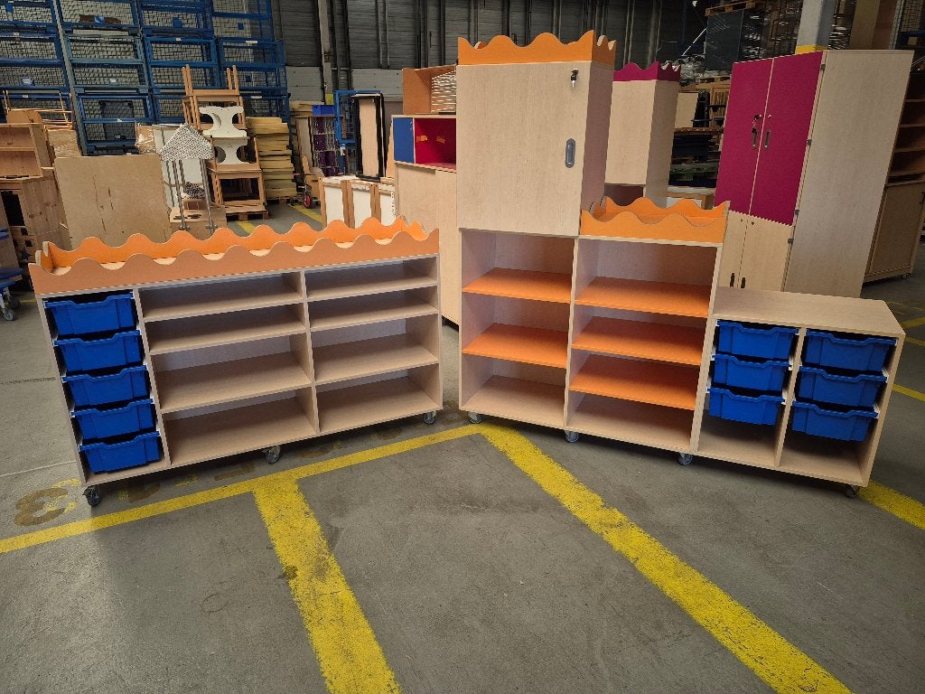 2-delige grote kastenset Castilo - (oranje), Kast, 50 tot 70 cm, 105 cm of meer, Ophalen of Verzenden