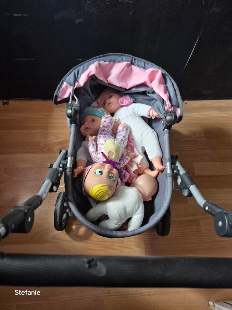 Poppenwagen met poppen, Kinderen en Baby's, Speelgoed | Poppen, Ophalen, Babypop