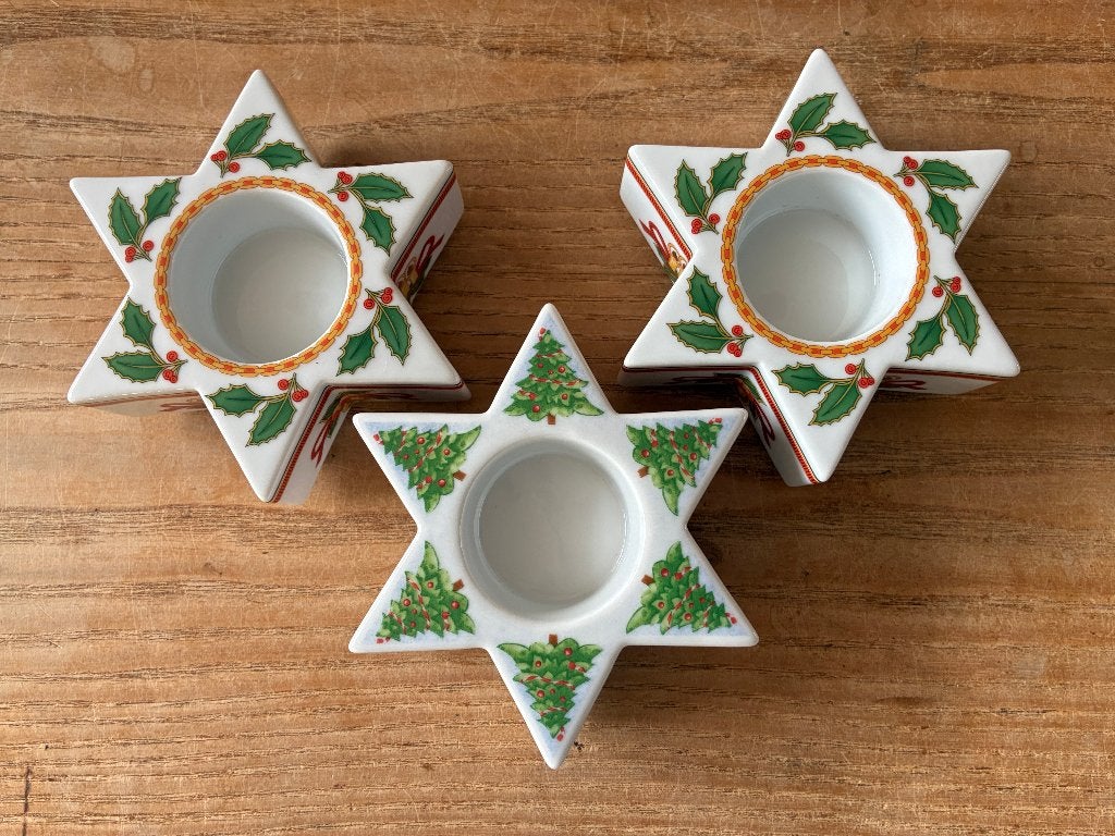 Vintage kandelaars Hutschenreuther kerst kerstmis, Ophalen of Verzenden, Zo goed als nieuw