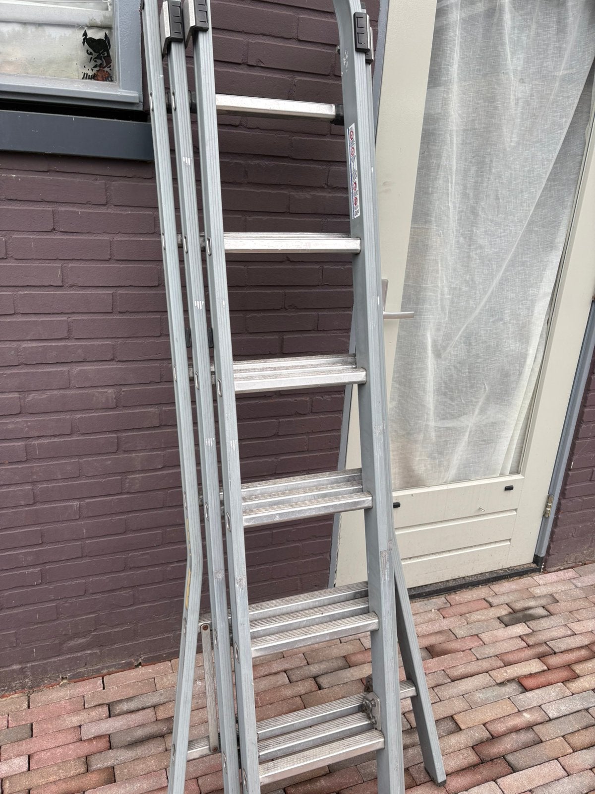 Dirks puntladder 3x6, Ophalen, Gebruikt, 4 meter of meer