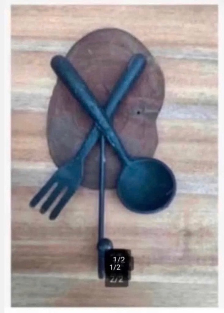 Brocante bestek kapstok vogelvoer houder, 26 cm, Ophalen of Verzenden, Zo goed als nieuw, X, Hout