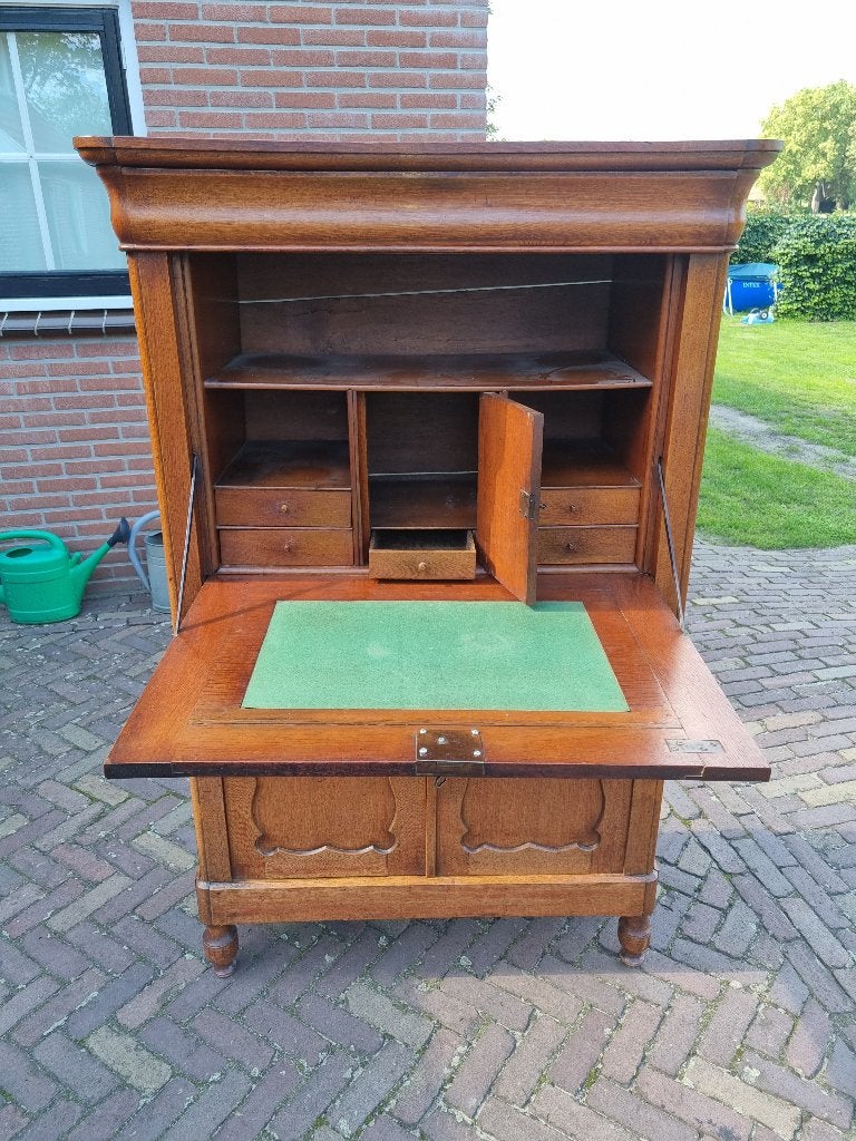 Mooie Eiken Biedermeier Secretaire /Bureau