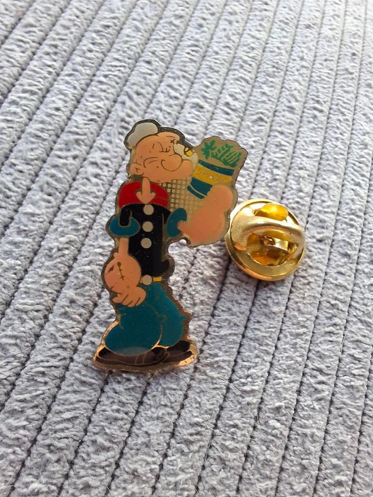 Popeye pin met spinazie, Verzamelen, Speldjes, Pins en Buttons, Ophalen of Verzenden