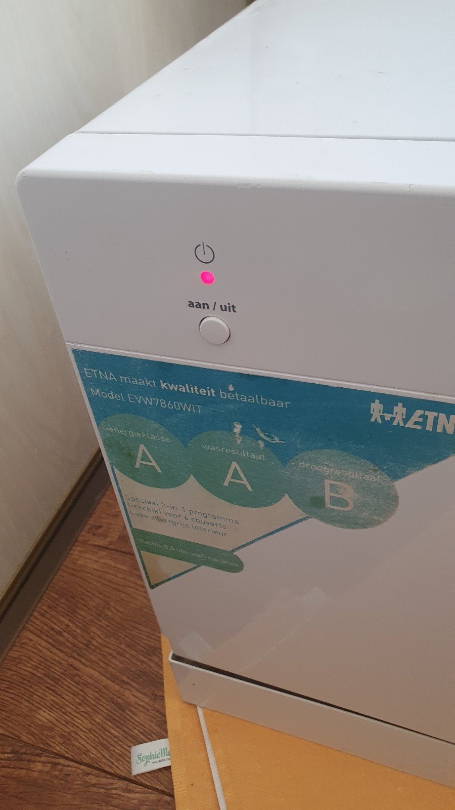 ETNA EVW7860WIT Vrijstaande Vaatwasser - Energieklasse A, Ophalen, Gebruikt, 85 tot 90 cm, Energieklasse A of zuiniger