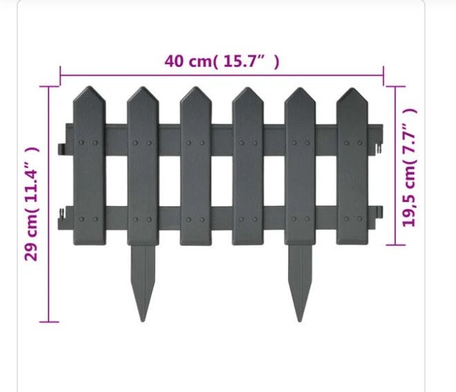 Gazonranden antracietkleurig voor 20 meter, Tuin en Terras, Bielzen en Borders, Kunststof, 25 tot 50 cm, Overige typen, Nieuw