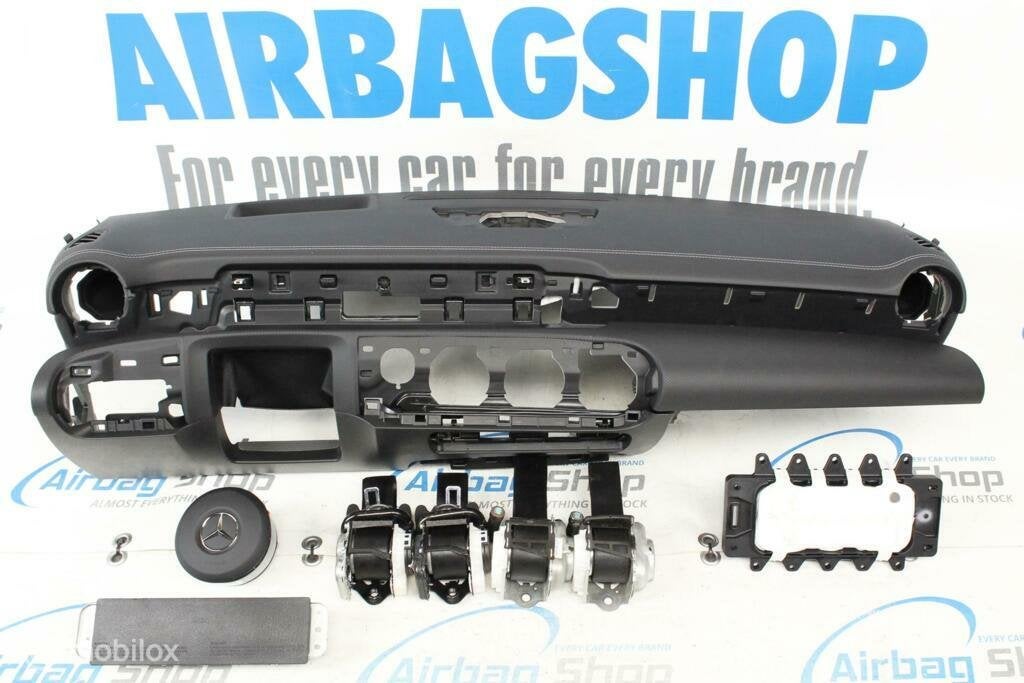 Airbag set Dashboard HUD stiksels Mercedes CLA klasse C118, Gebruikt, Ophalen of Verzenden