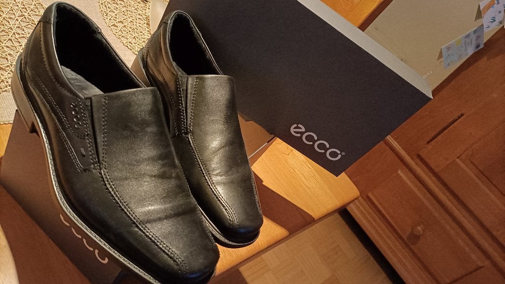 Schoenen, Ecco, Zwart, Zo goed als nieuw, Loafers