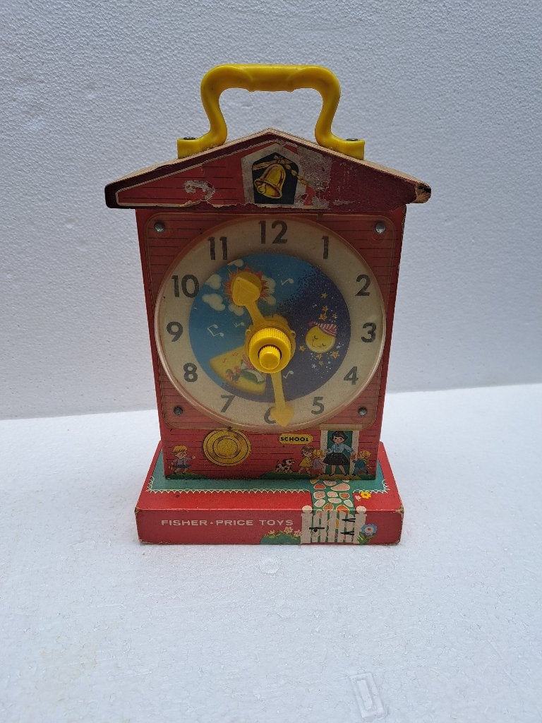 oud Fisher-Price klok music box uit 1962, Kinderen en Baby's, Speelgoed | Fisher-Price, Ophalen of Verzenden, Gebruikt, Overige typen