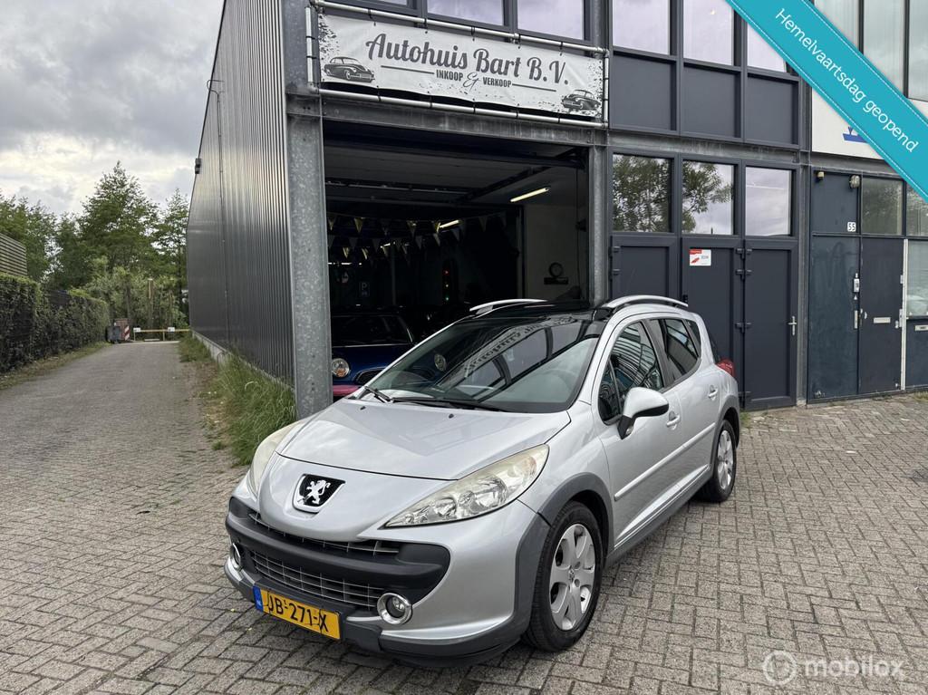 Peugeot 207 SW 1.6 VTi XS Première Airco! Panodak! APK! NAP, Metallic lak, Zwart, 4 cilinders, Leder en Stof