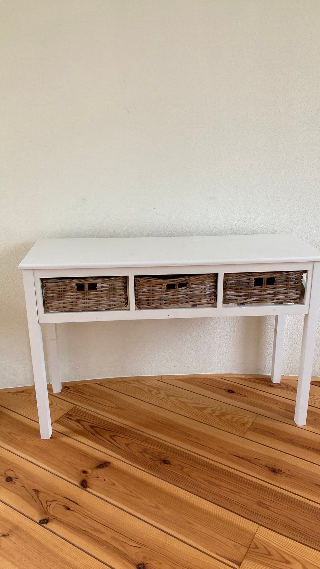 Witte sidetable, 100 tot 150 cm, Zo goed als nieuw, Overige houtsoorten, Ophalen