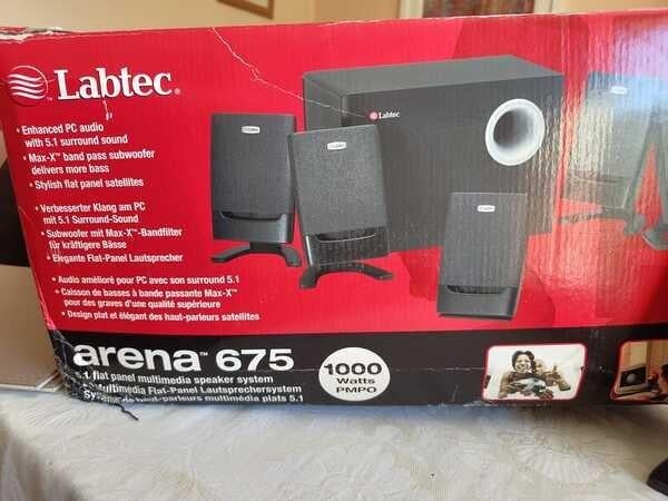 Labtec Arena 675 5.1 Surround Sound Speakerset, Computers en Software, Pc speakers, Ophalen of Verzenden, Gebruikt, Audiokanaal 5.1