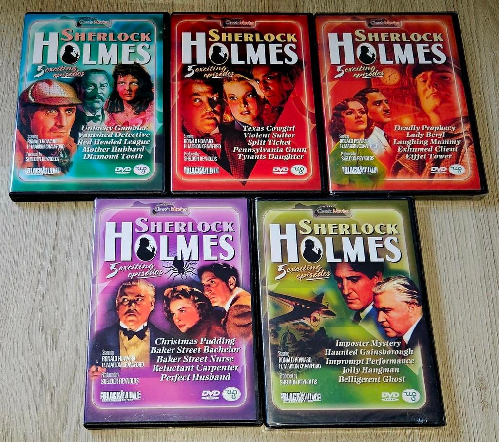 Sherlock Holmes DVD boxset - 5 delen, Cd's en Dvd's, Alle leeftijden, Boxset, Ophalen of Verzenden, Zo goed als nieuw