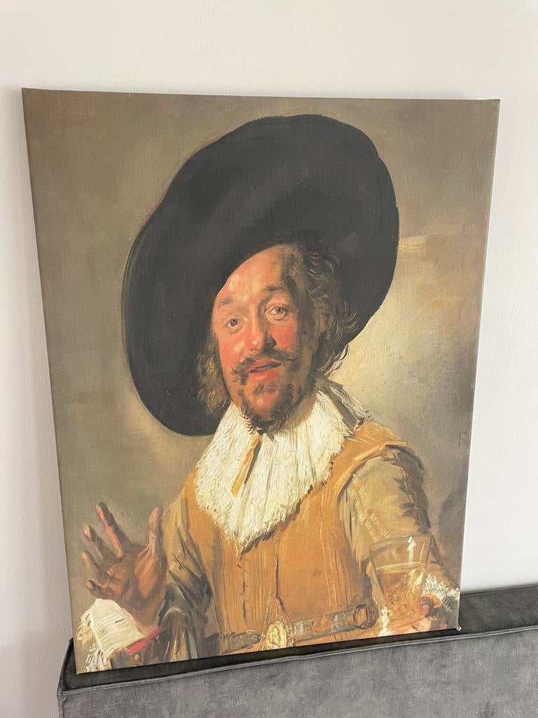 Canvas, de vrolijke drinker, 60x80, Ophalen of Verzenden