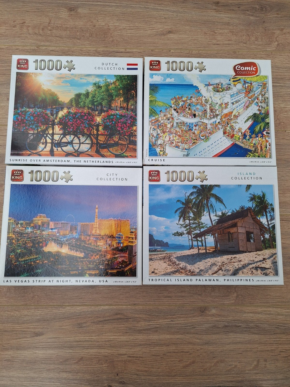 4 King Puzzels 1000 stukjes, Ophalen of Verzenden, 500 t/m 1500 stukjes, Gebruikt, Legpuzzel
