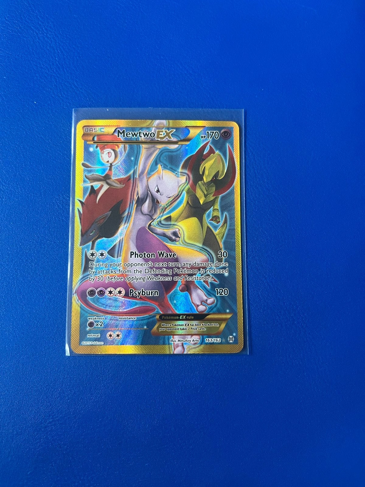 Mewtwo EX Pokémon kaart (Full Art), Hobby en Vrije tijd, Ophalen of Verzenden, Zo goed als nieuw, Losse kaart, Foil