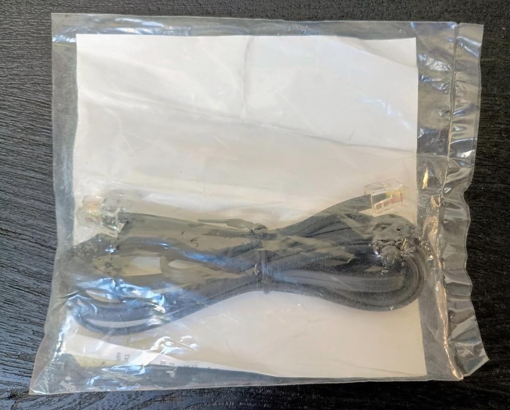 RJ11 Telefoonkabel zwart, NIEUW., Telecommunicatie, Ophalen of Verzenden, Nieuw