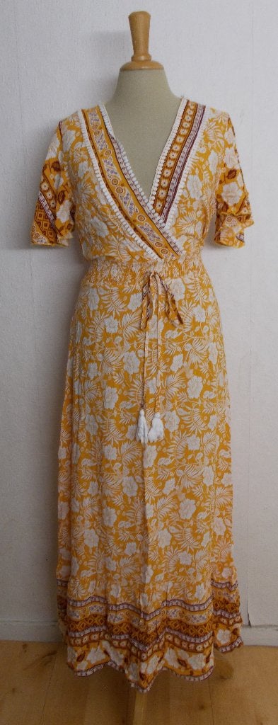 Bohemian/Ibiza romantische maxi print jurk! M, Maat 38/40 (M), Overige kleuren, Verzenden, Zo goed als nieuw