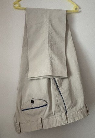 Zomerbroek - heren L/27/54 - 98% katoen - afgebiesde zakken, Ophalen of Verzenden, Nieuw, Maat 52/54 (L), Beige