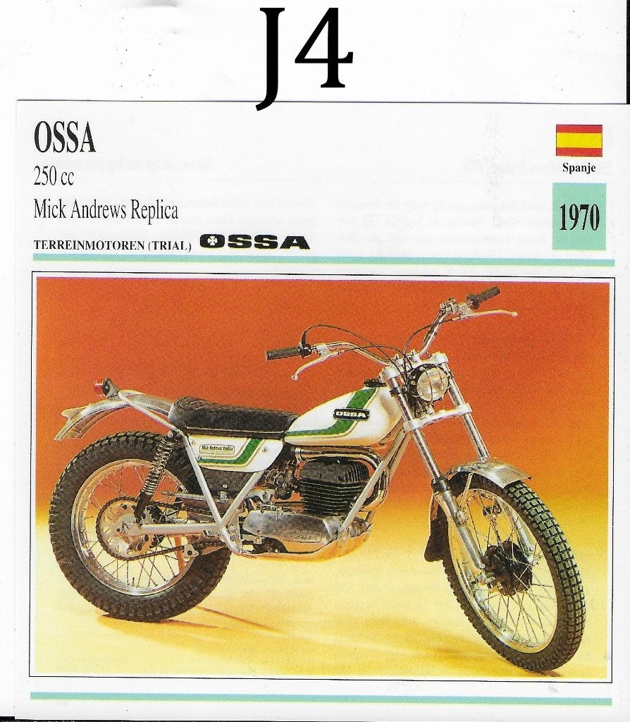 J4 Motorkaart ossa 250 cc  ( 1970 ), Ophalen of Verzenden, Zo goed als nieuw, Auto's