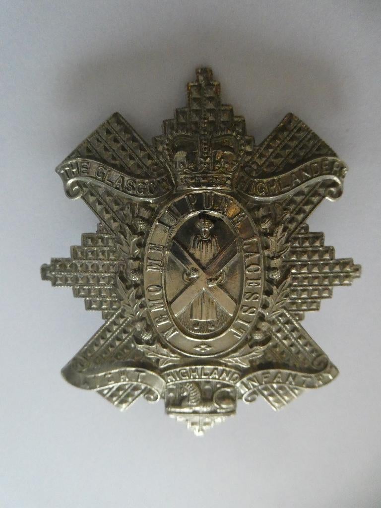 Glasgow Highlanders, cap badge., Verzamelen, Militaria | Tweede Wereldoorlog, Ophalen of Verzenden, Landmacht, Engeland, Embleem of Badge