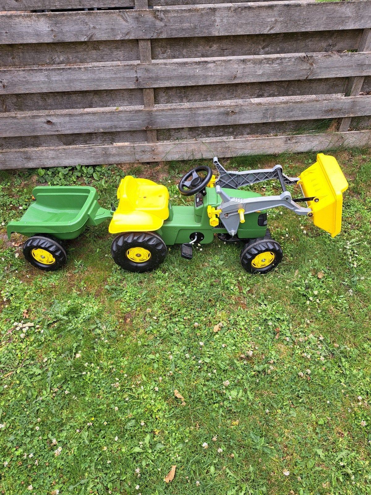 John Deere traptractor met voorlader en aanhanger, Ophalen, Gebruikt, Trapvoertuig
