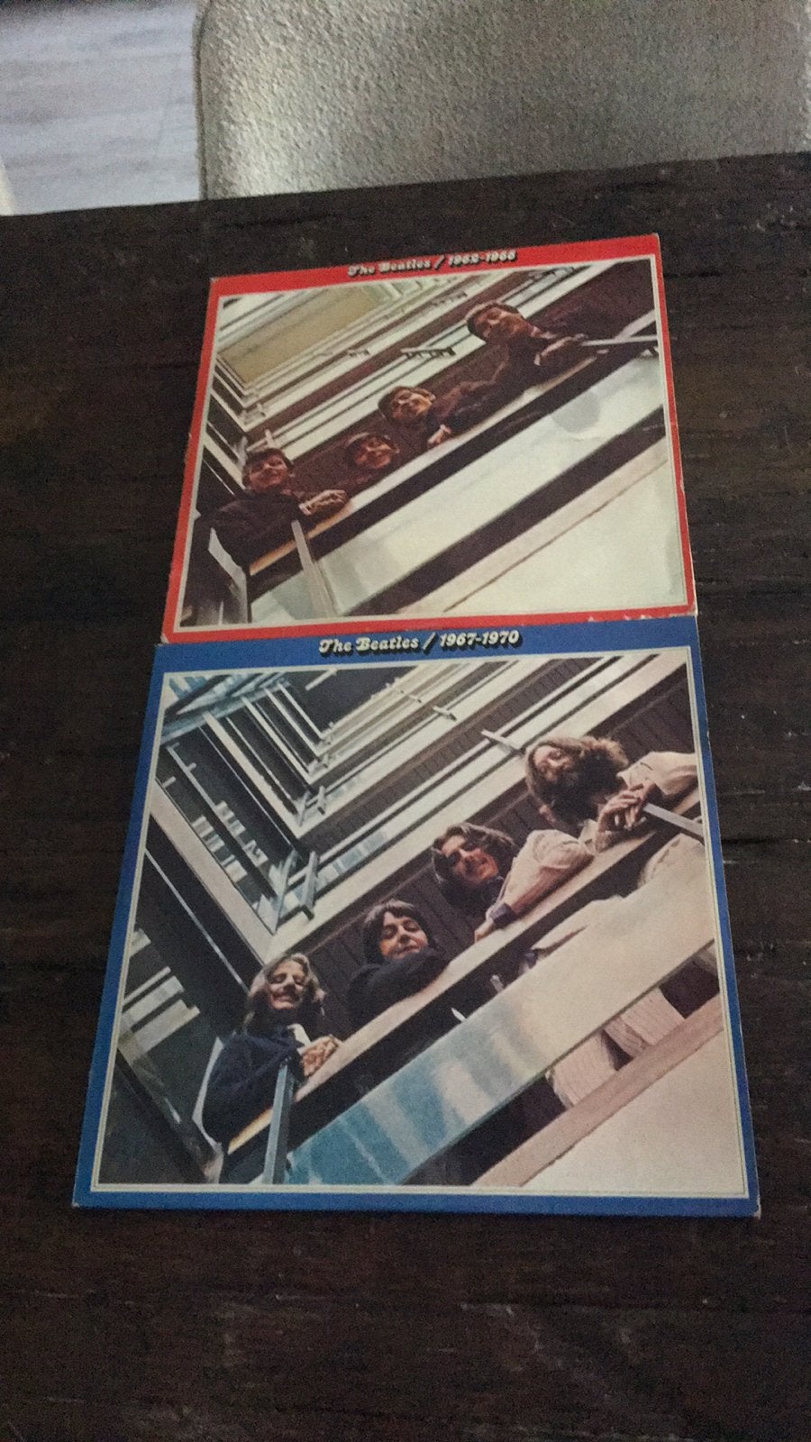 2x Beatles rood en blauw, Ophalen of Verzenden, Gebruikt