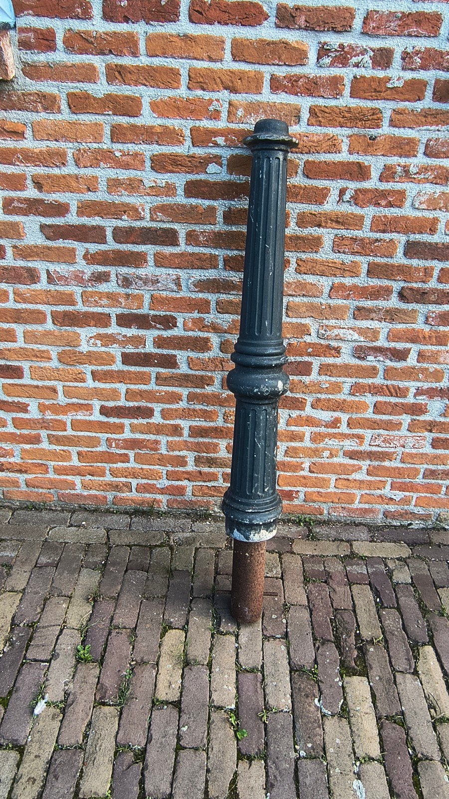 Karaktervolle Antieke Gietijzeren Paal / Afzetpaal – 100 cm, Tuin en Terras, Ophalen, Gebruikt, IJzer, Sierhekwerk