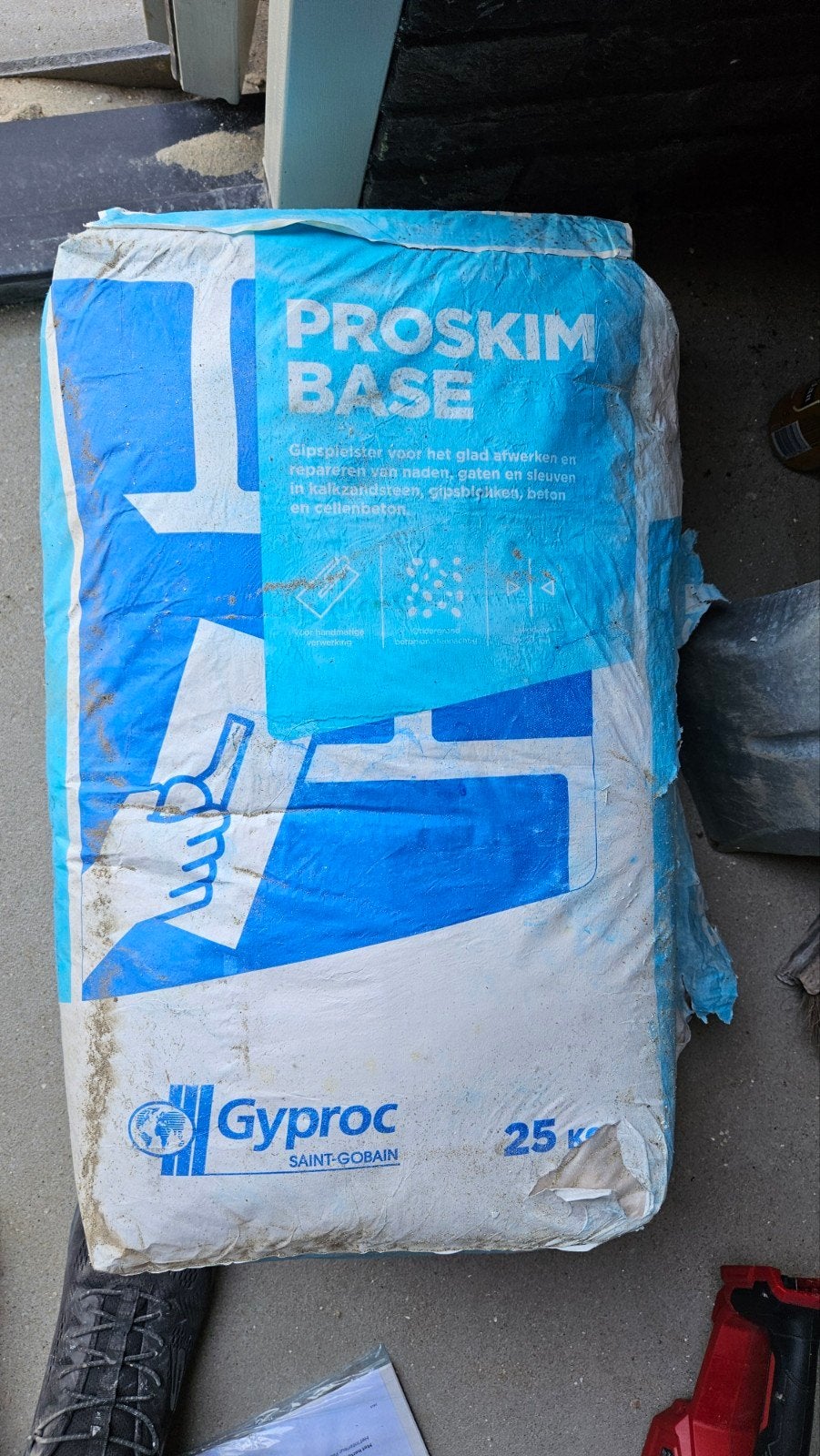 2x Gyproc Proskim Base Gipspleister 25 kg - TEAB, Ophalen, Nieuw, Overige typen