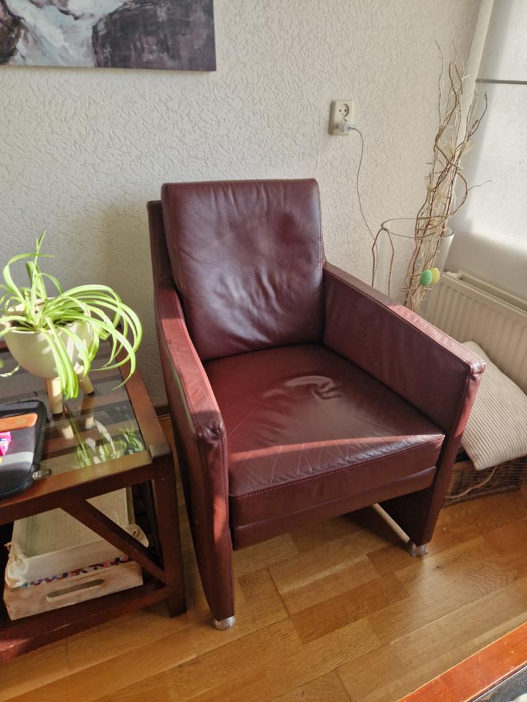 2 Rode Leren Stoelen - Comfortabel en Stijlvol, Ophalen, Gebruikt, Leer