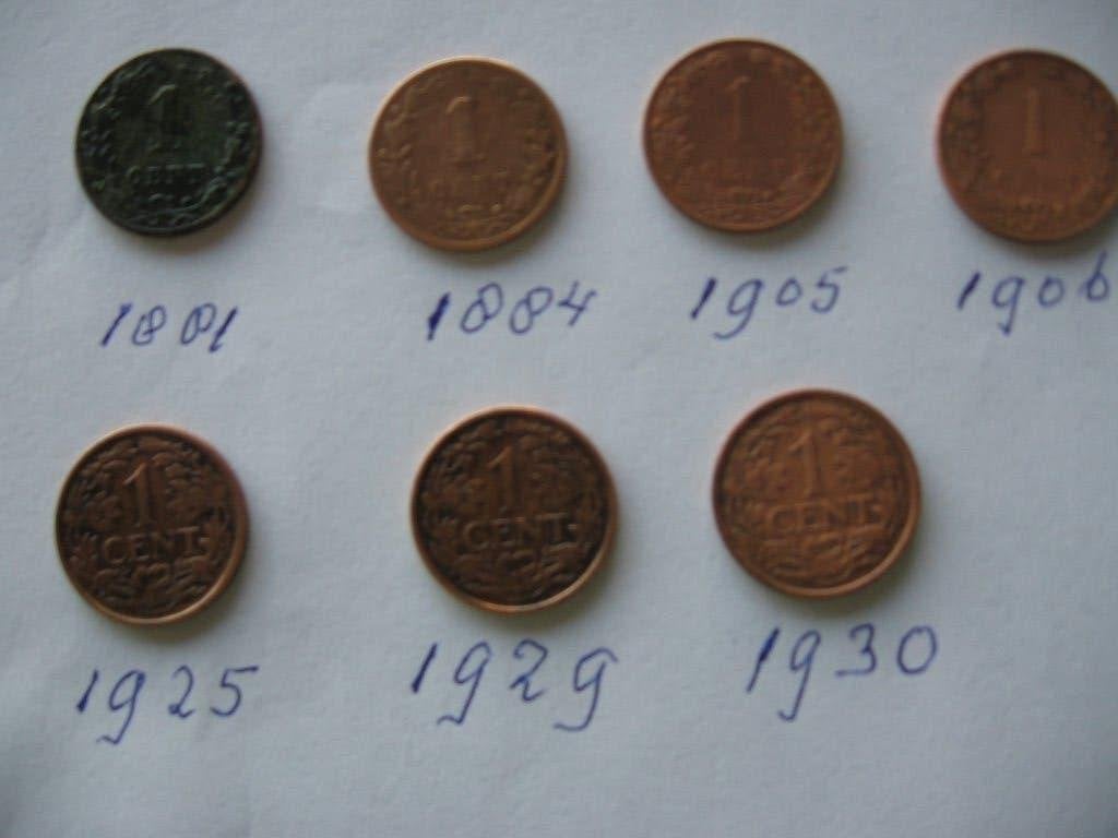 Zeven centen, Postzegels en Munten, Ophalen of Verzenden, Koningin Wilhelmina, 1 cent, Losse munt
