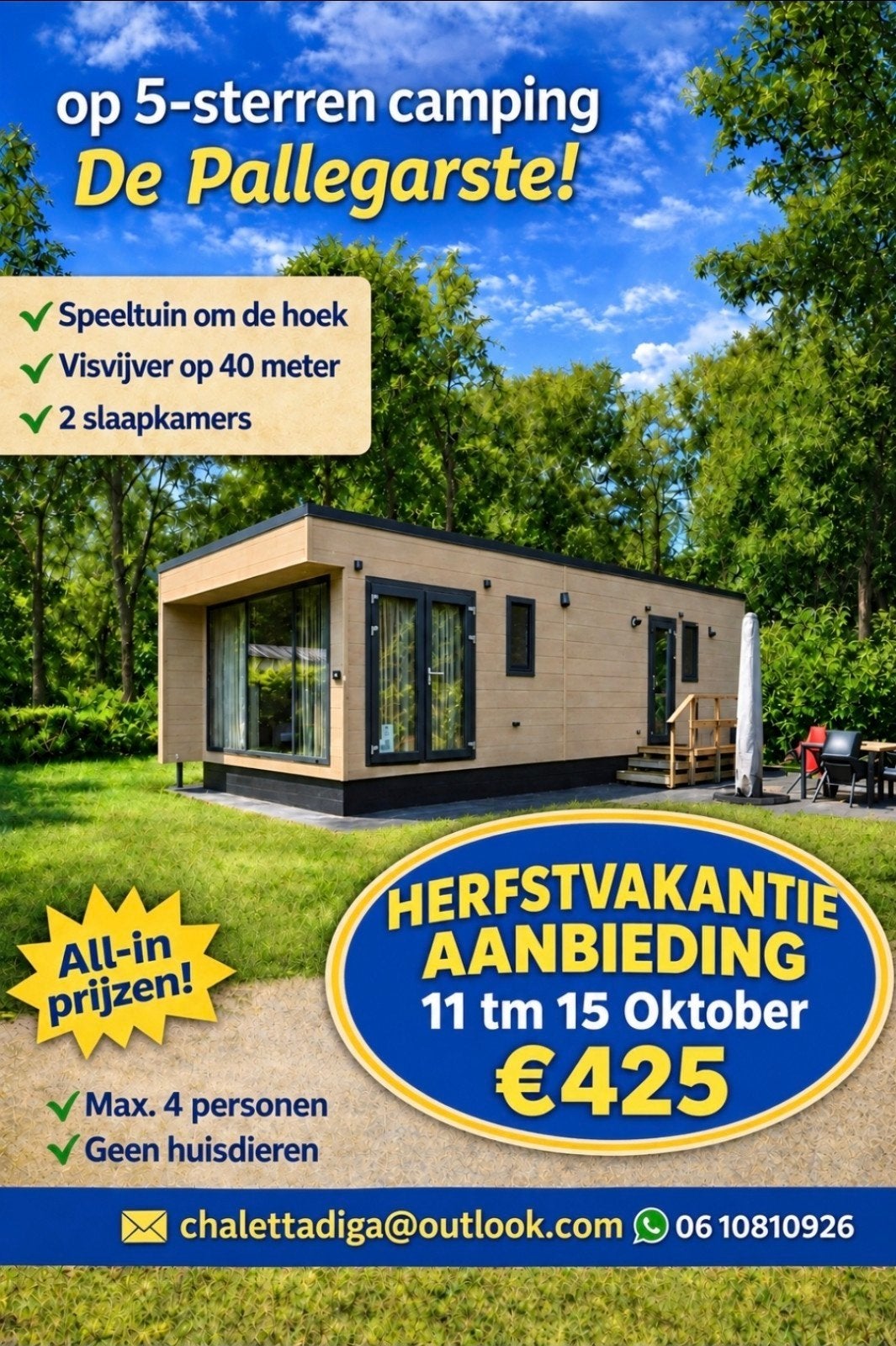 TE HUUR familiecamping de Pallegarste in Mariënberg-Overijss, Ophalen