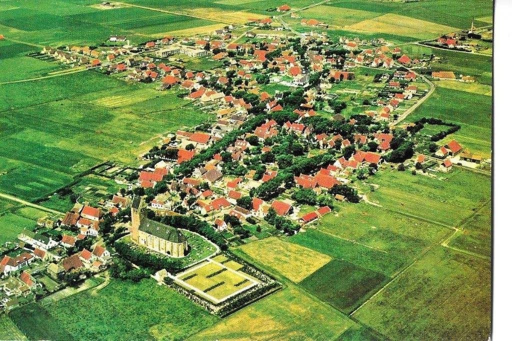 ameland  hollum  luchtfoto, Verzenden, 1960 tot 1980, Gelopen, Waddeneilanden