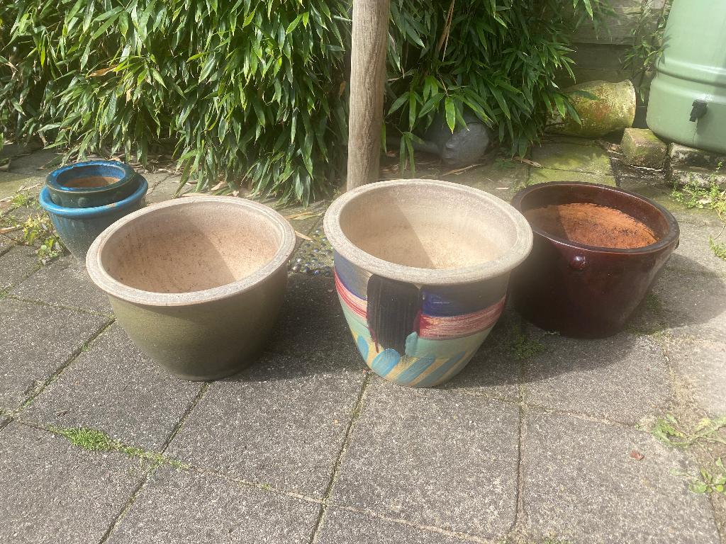 Bloempotten buiten, Ophalen, Gebruikt, Rond, Tuin