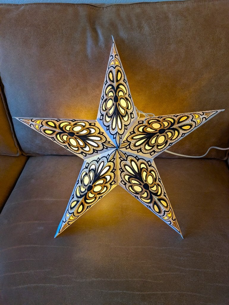Grote kerstster met licht (diameter 60 cm), Ophalen