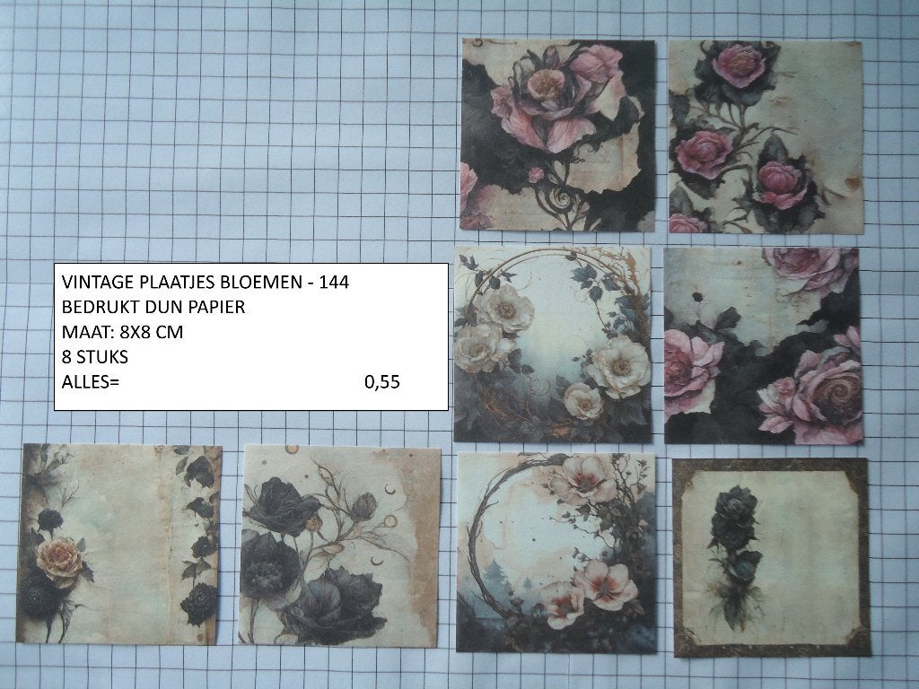 ⚠️nu 0,35: vintage plaatjes bloemen 144 ( alleen verzenden, Ophalen, Nieuw, Overige thema's, Knipvel