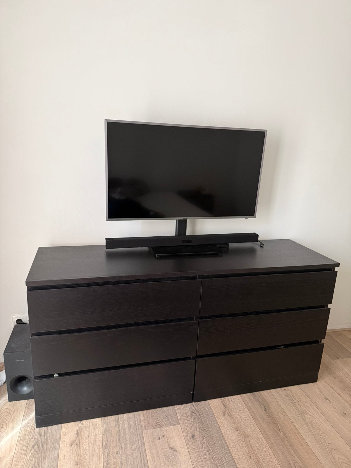 MALM Chest of 6 drawers, black-brown, 160x78 cm, Ophalen, Zo goed als nieuw, 25 tot 50 cm, Minder dan 100 cm