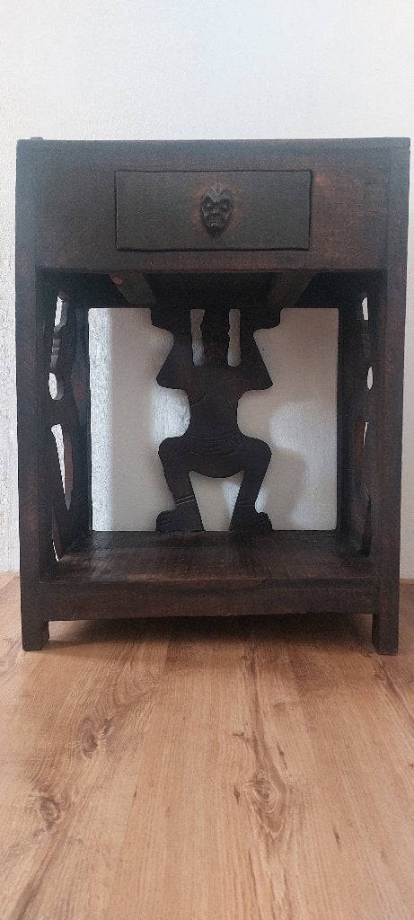 Tafeltje, Zo goed als nieuw, Afrikaans, 60 cm of meer, Rechthoekig