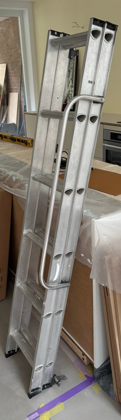 Aluminium uitschuifbare ladder, Doe-het-zelf en Verbouw, Ophalen, Gebruikt, Ladder, Opvouwbaar of Inschuifbaar