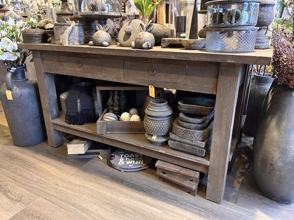 Driftwood sidetable, Huis en Inrichting, Tafels | Sidetables, Nieuw, 25 tot 50 cm, 100 tot 150 cm, Rechthoekig, Ophalen