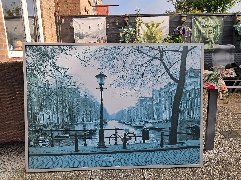 Ingelijste poster van Amsterdam - 140x100 cm, Ophalen, Met lijst, Deurposter of groter, Overige onderwerpen