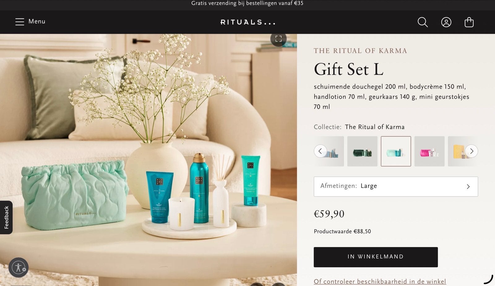 Rituals The Ritual of Karma Gift Set L - 100% Nieuw, Sieraden, Tassen en Uiterlijk, Uiterlijk | Lichaamsverzorging, Ophalen of Verzenden