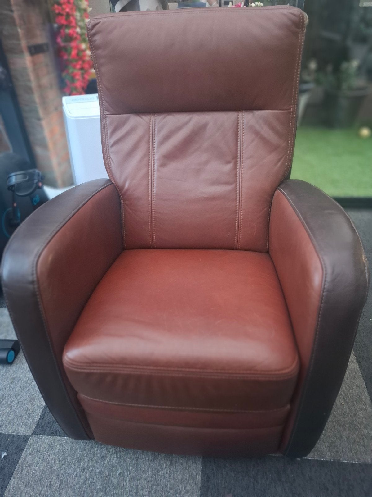 Gratis lederen fauteuil, Gebruikt, Ophalen of Verzenden, 50 tot 75 cm, Leer