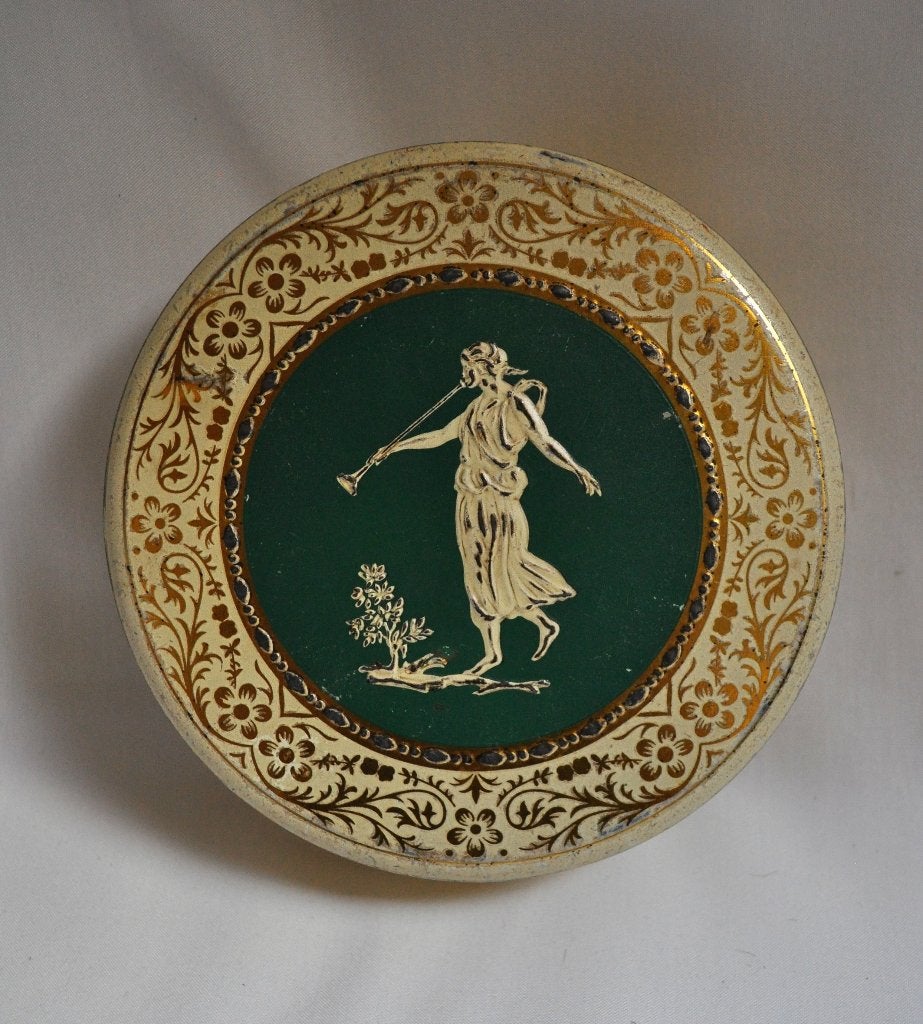 Oud Albert Heijn Blikje Koek Snoep Trommel 15 cm 1948, Ophalen of Verzenden, Gebruikt, Overige