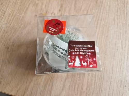 Doorzichtige kerstbal met bloem h, Diversen, Kerst, Evora, Onbekend, Nieuw, Ophalen of Verzenden
