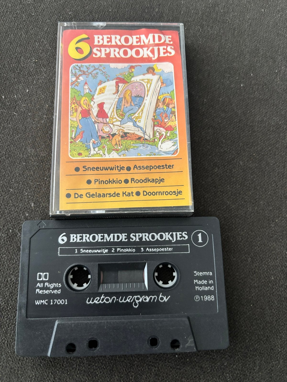 6 Beroemde Sprookjes - Cassettebandje (1988), Gebruikt, Kinderen en Jeugd, 1 bandje, Ophalen of Verzenden